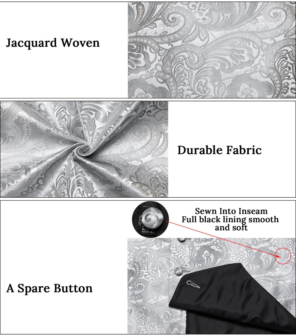 GentCrest Grey Paisley Vest Set - Image 8