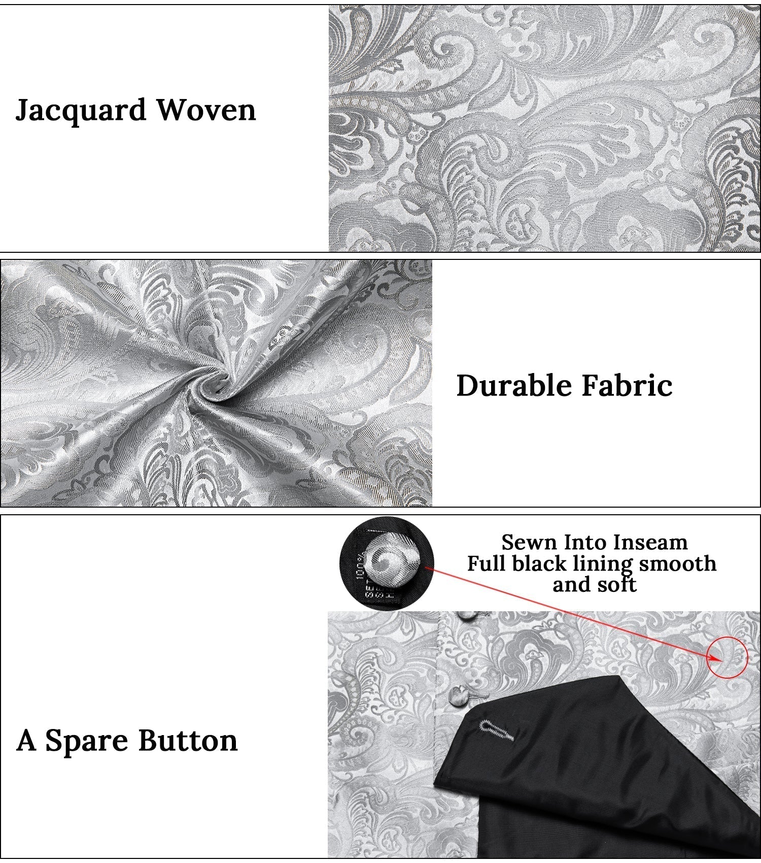 GentCrest Grey Paisley Vest Set - Image 8