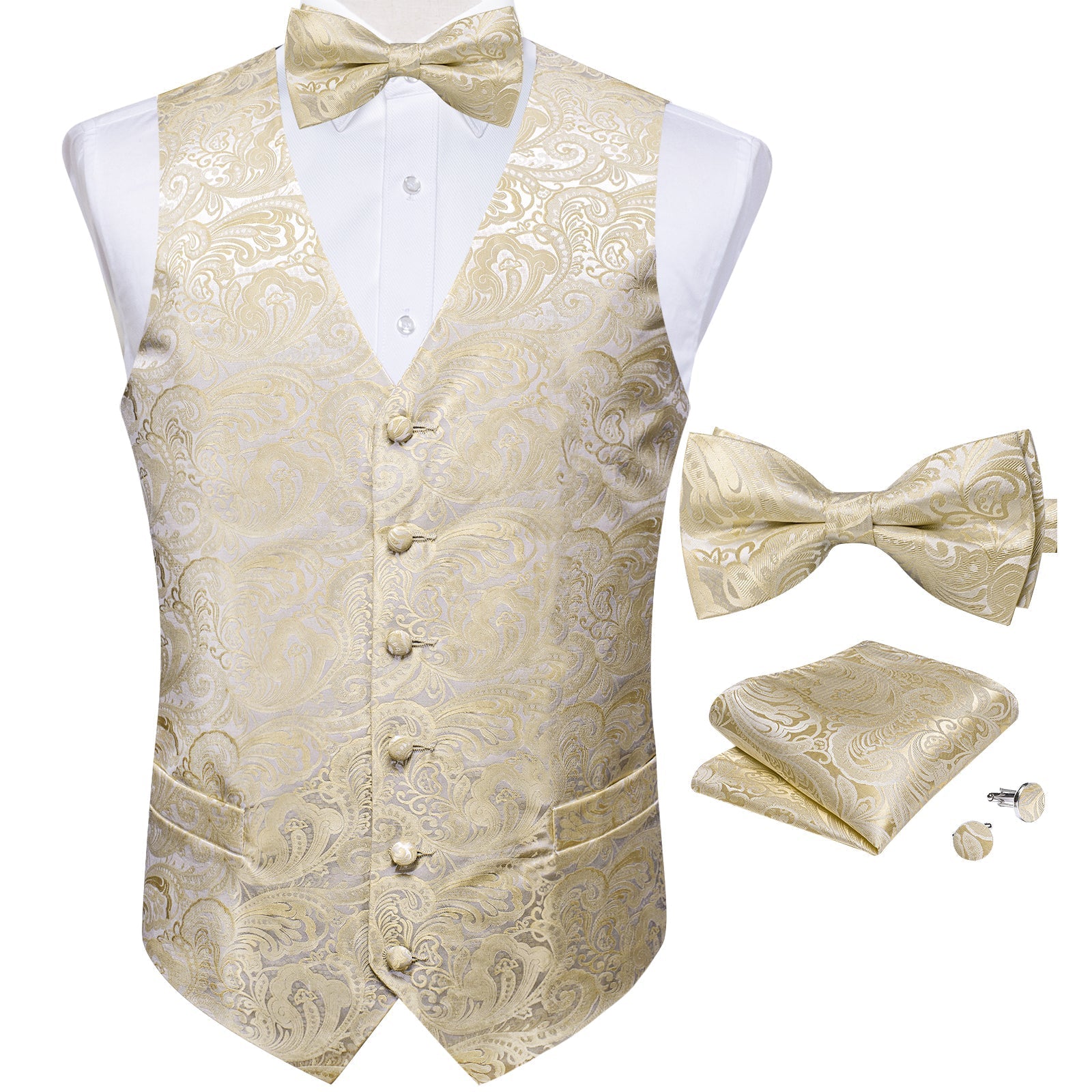GentCrest Silver Paisley Vest Set - Image 2