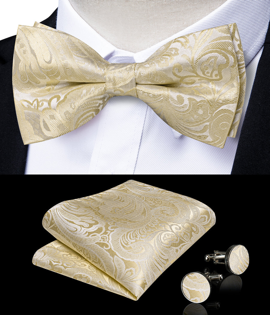 Silver and Champagne Paisley Vest Set - GentCrest - View 6