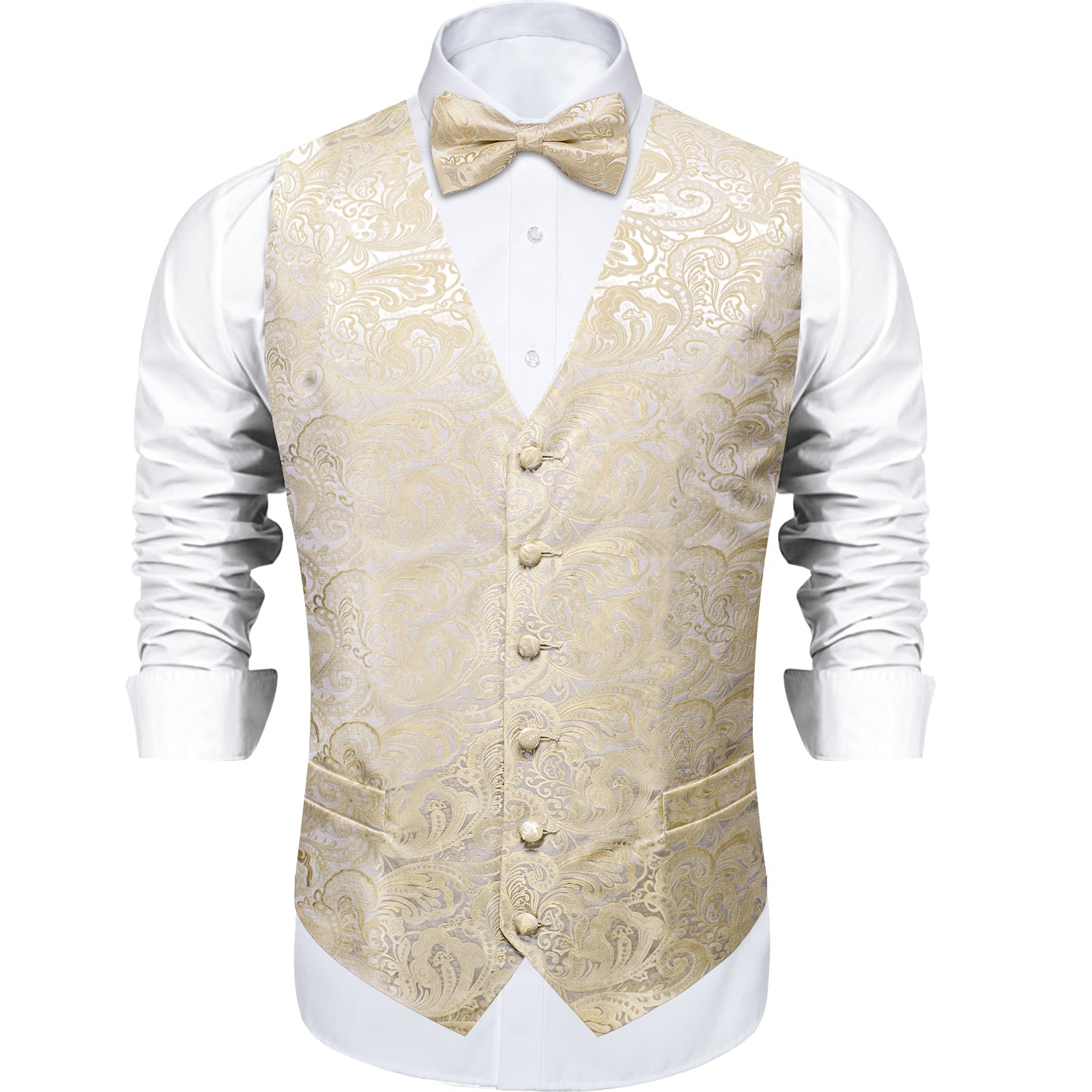 GentCrest Beige Paisley Vest Set - Image 1