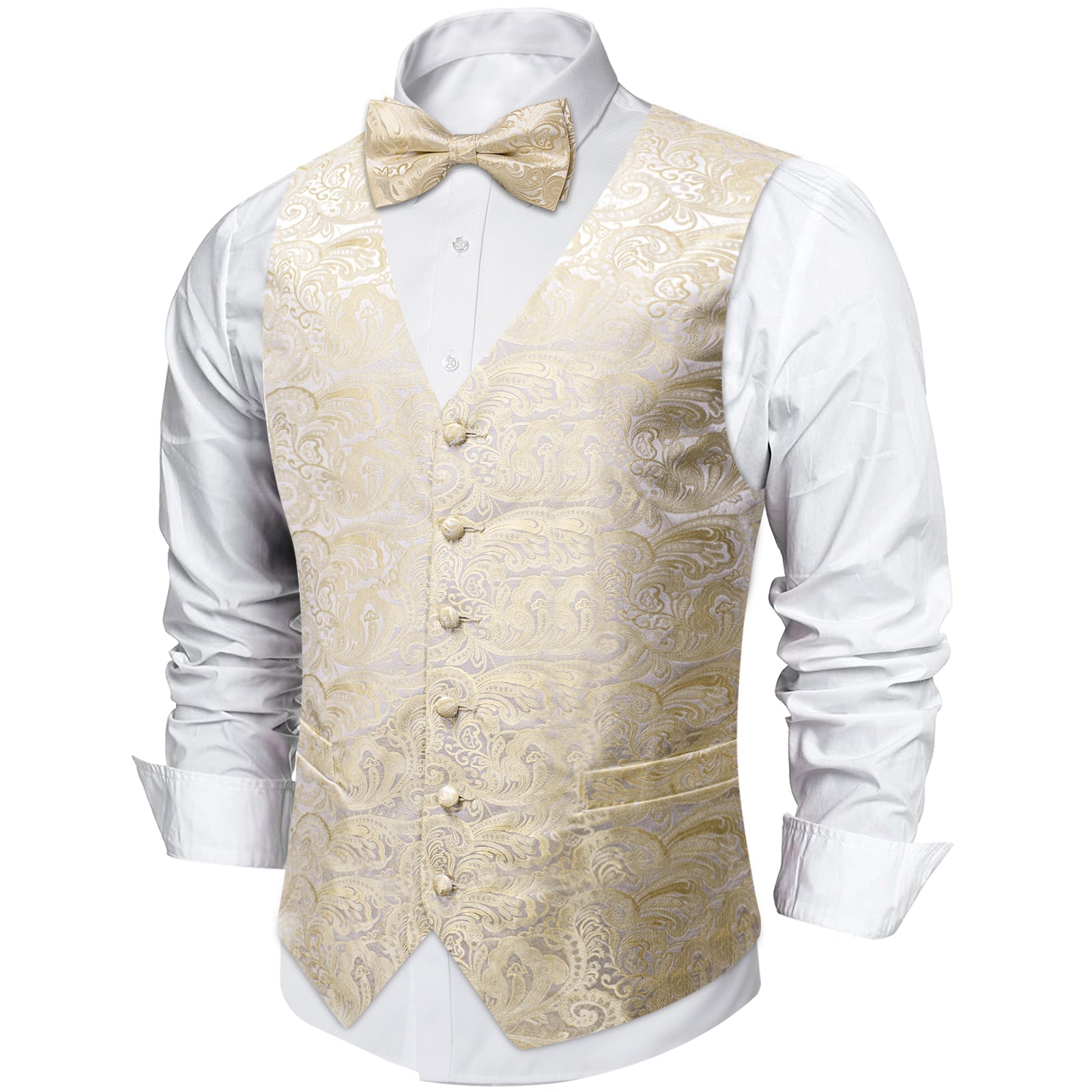 GentCrest Beige Paisley Vest Set - Image 2