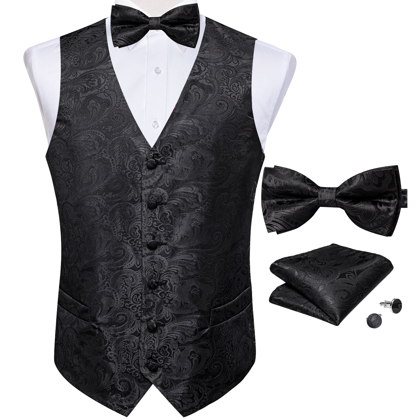 GentCrest Black Paisley Vest Set - Image 2