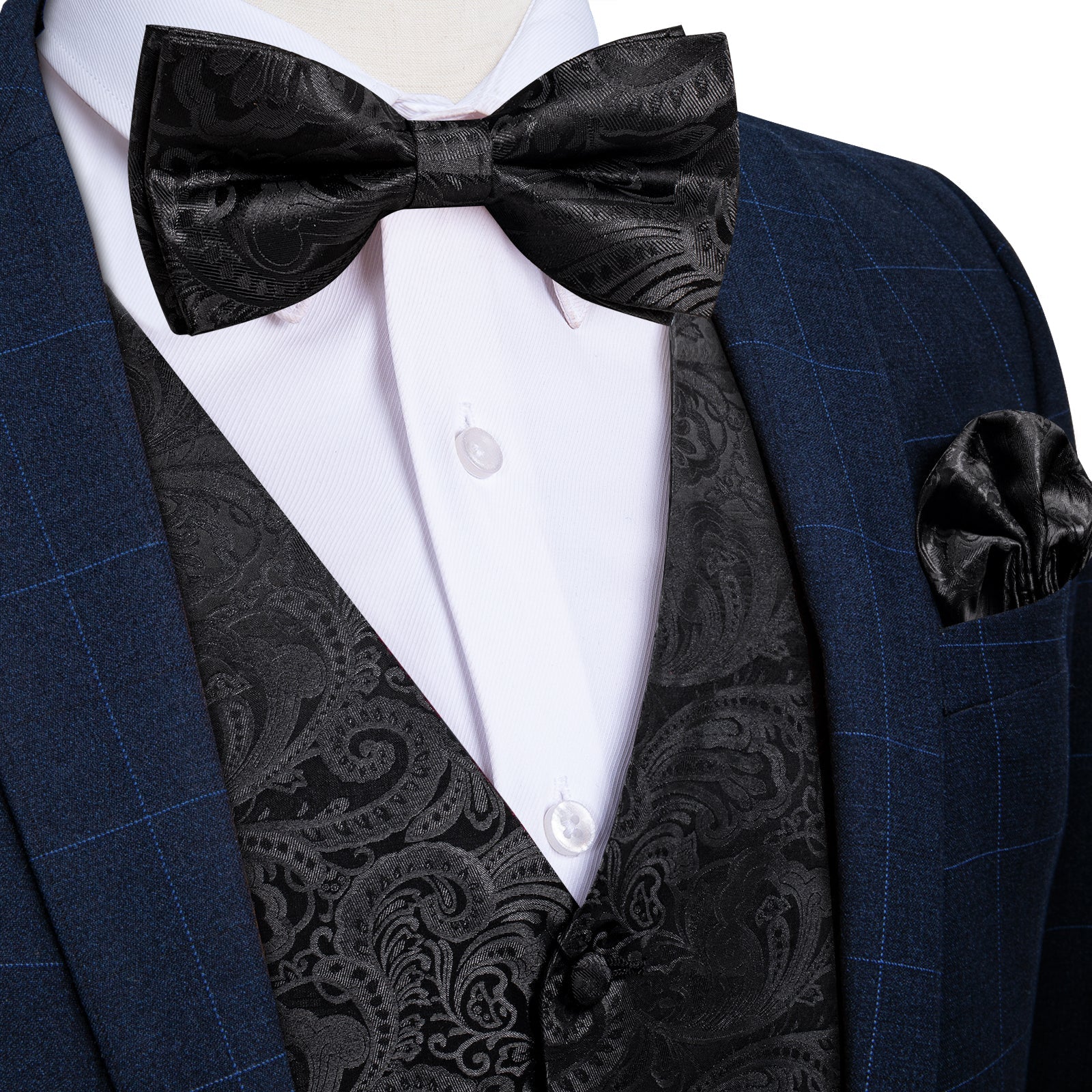 GentCrest Black Paisley Vest Set - Image 1