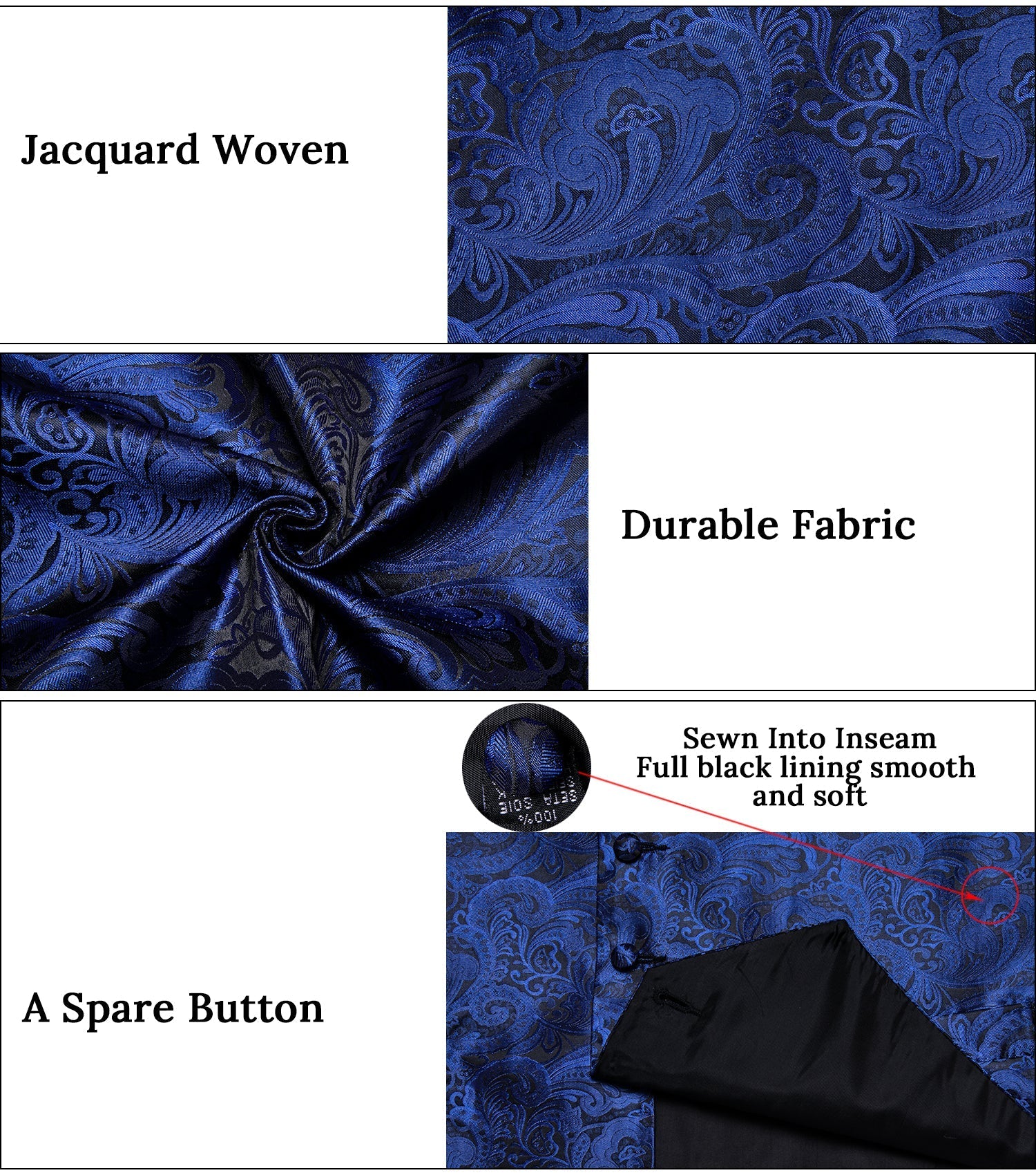 GentCrest Black Paisley Vest Set - Image 8