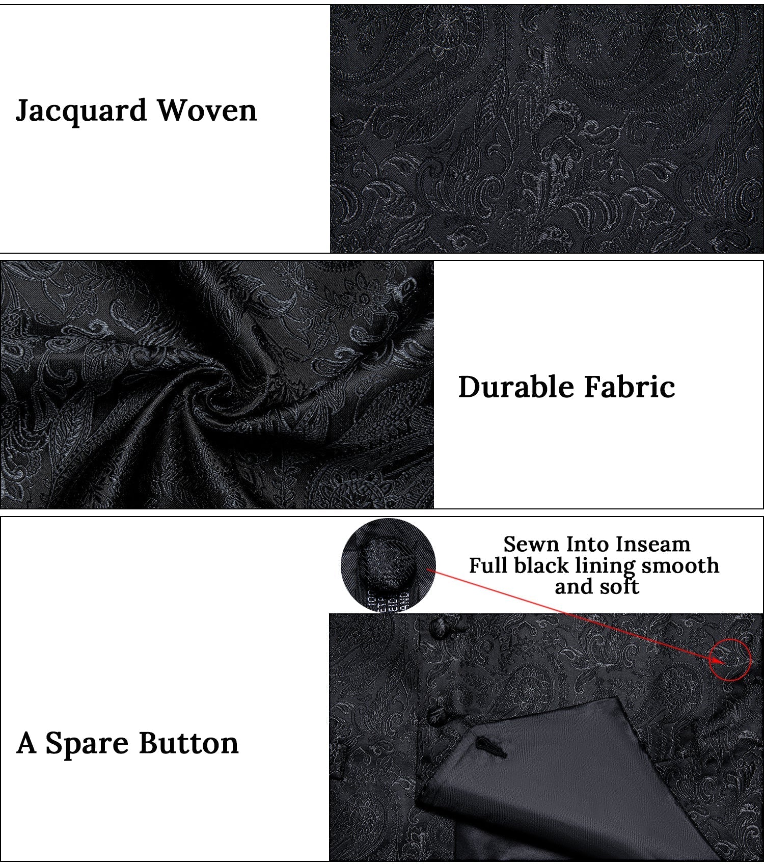 GentCrest Black Paisley Vest Set - Image 4