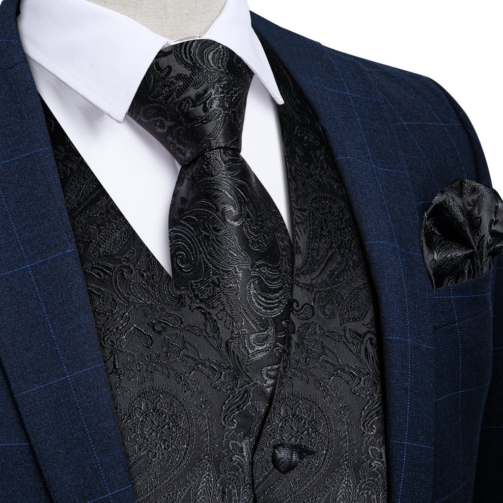 GentCrest Black Paisley Vest Set - Image 1
