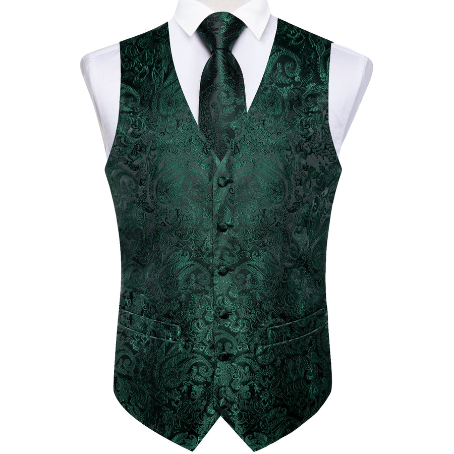Emerald Green Paisley Vest Set - GentCrest - View 2