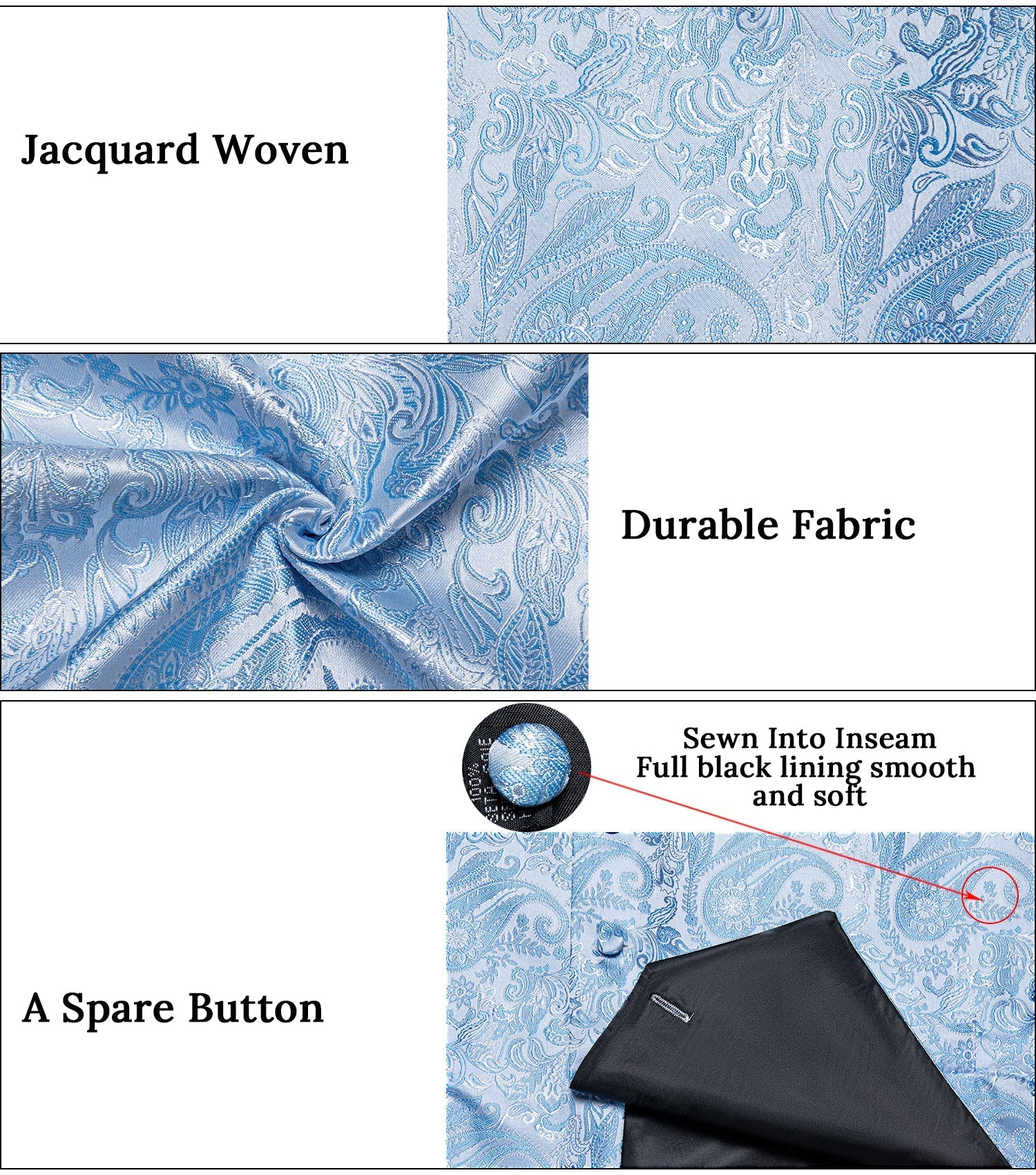 GentCrest Blue Paisley Vest Set - Image 4