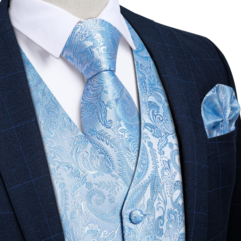 GentCrest Blue Paisley Vest Set - Image 1