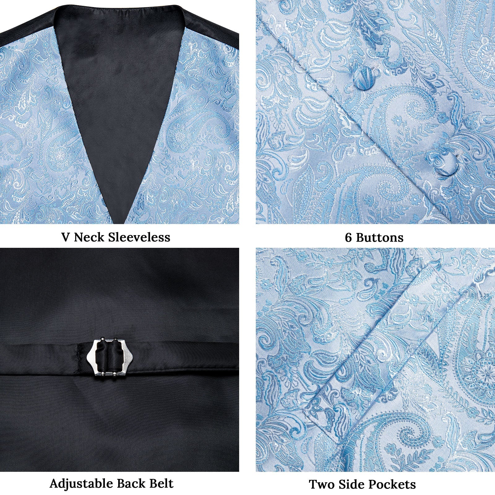GentCrest Blue Paisley Vest Set - Image 3