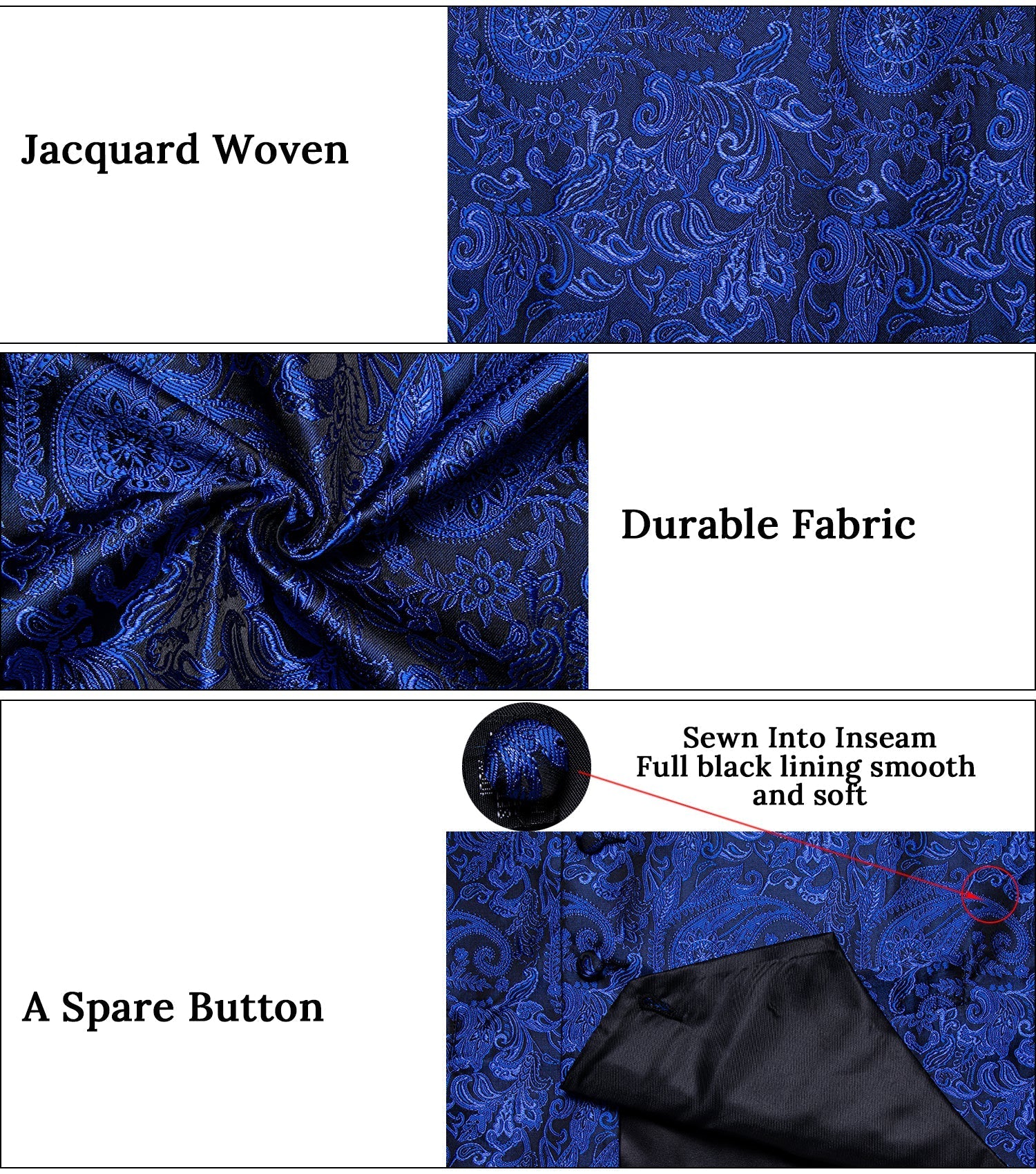 GentCrest Blue Paisley Vest Set - Image 4