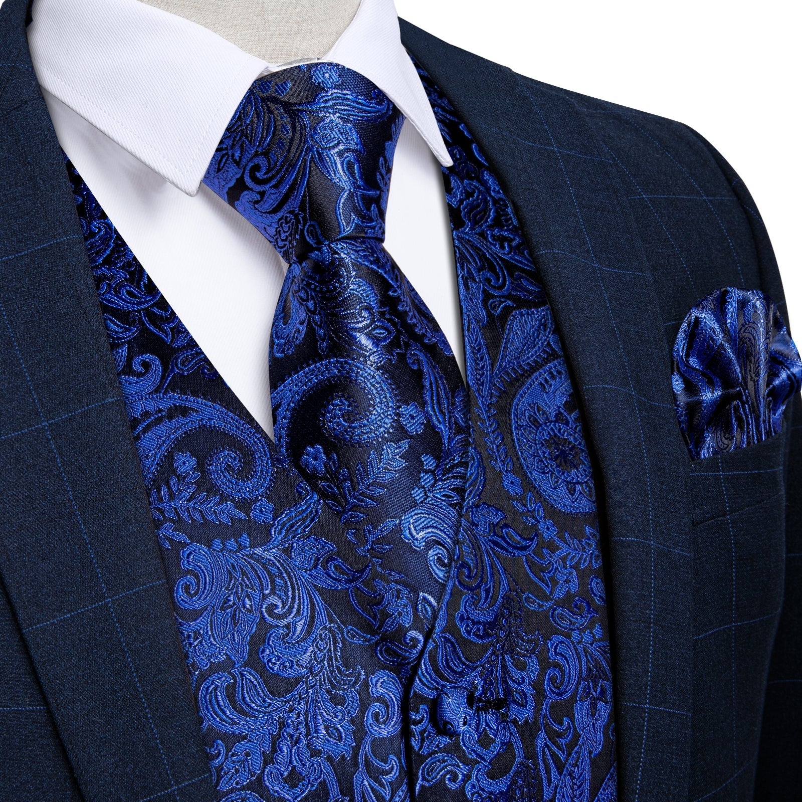 GentCrest Blue Paisley Vest Set - Image 1