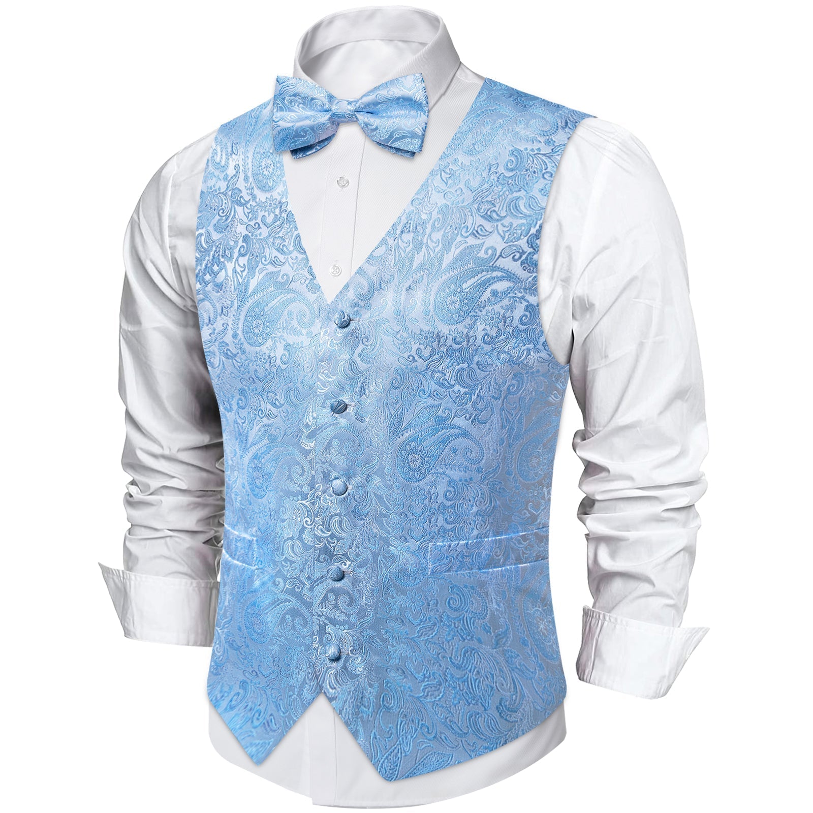 GentCrest Blue Paisley Vest Set - Image 2