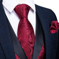 GentCrest Red Paisley Vest Set - Image 1