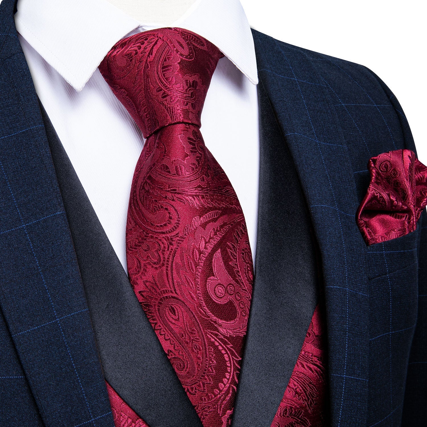 GentCrest Red Paisley Vest Set - Image 1