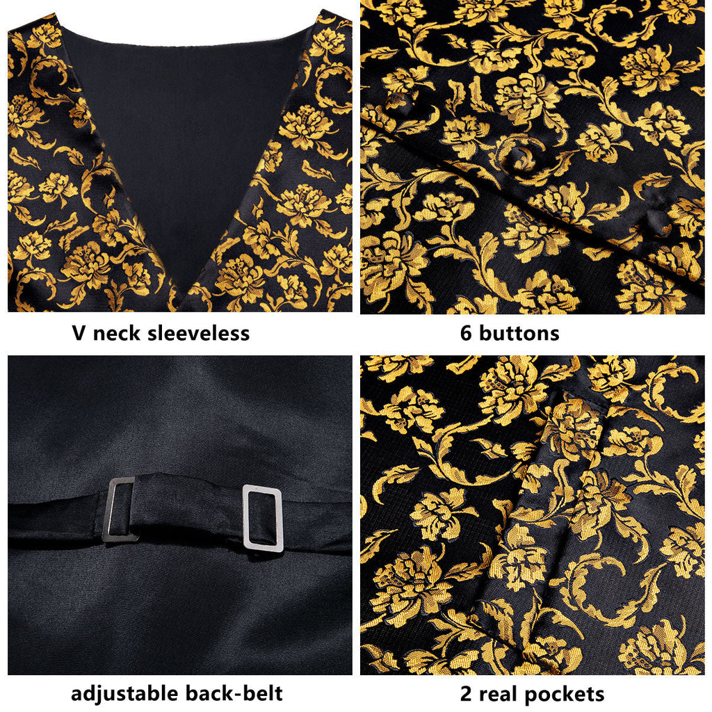 GentCrest Black Floral Vest Set - Image 6