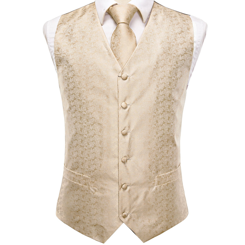 GentCrest Champagne Paisley Vest Set - Image 3