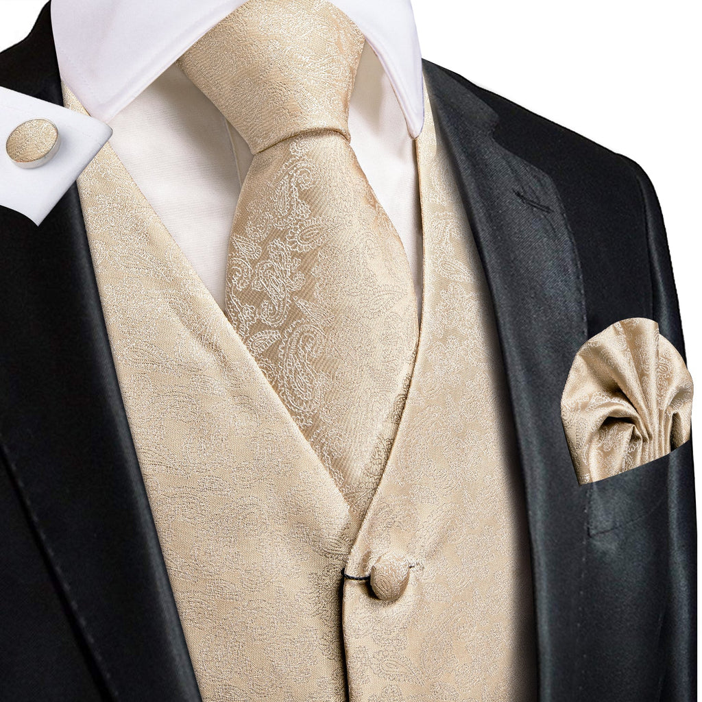 GentCrest Champagne Paisley Vest Set - Image 1