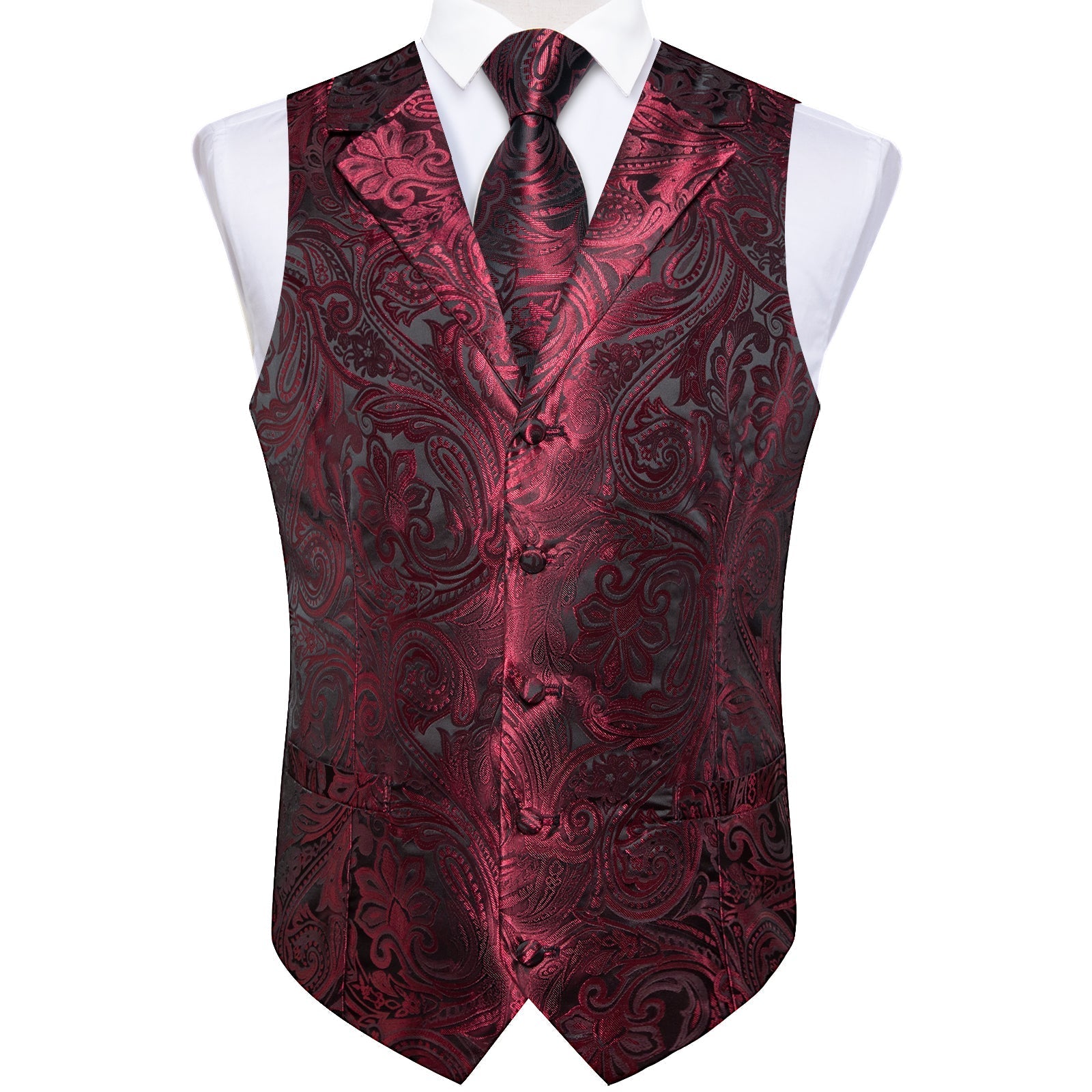 GentCrest Red Paisley Vest Set - Image 4