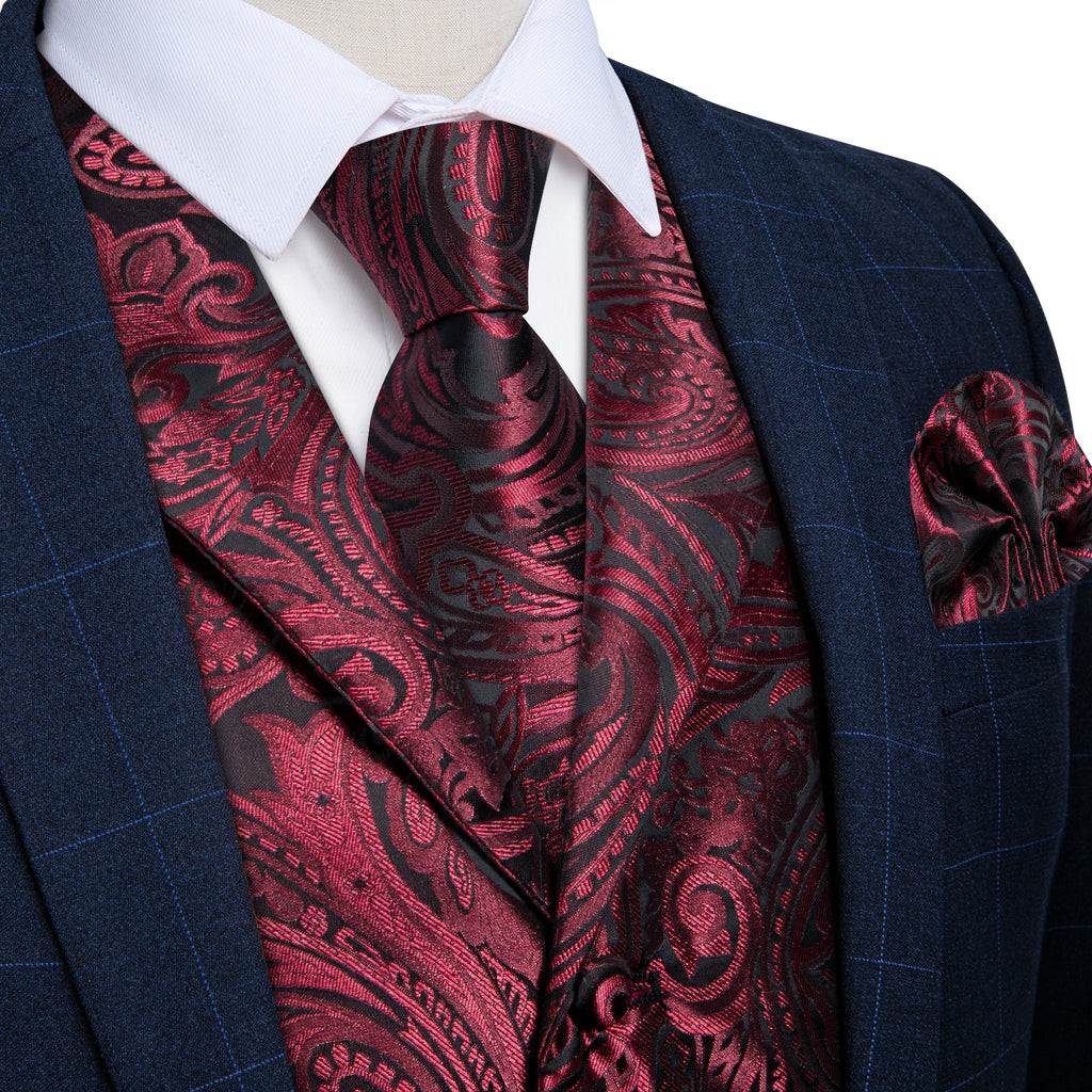 GentCrest Red Paisley Vest Set - Image 1