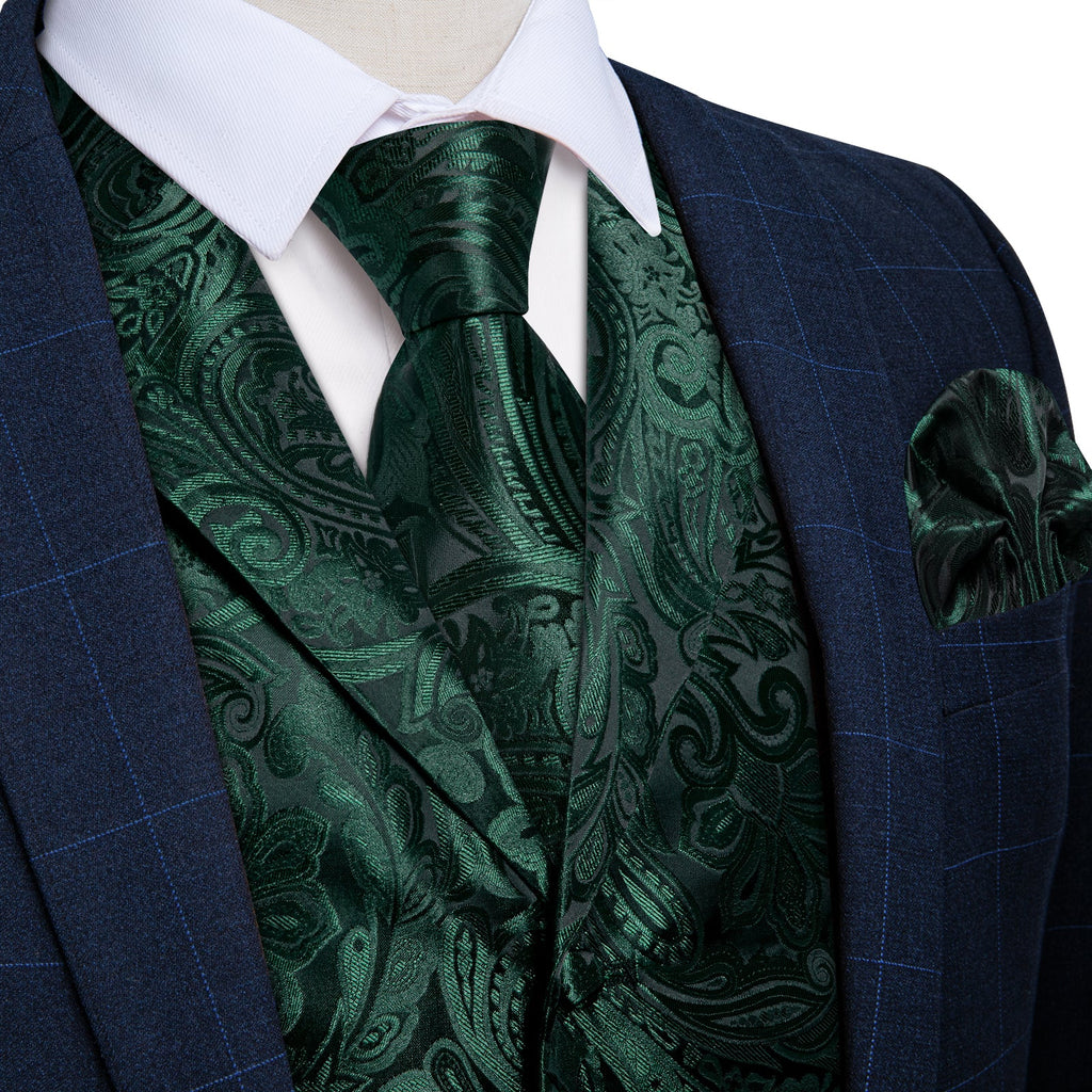 GentCrest Green Paisley Vest Set - Image 1