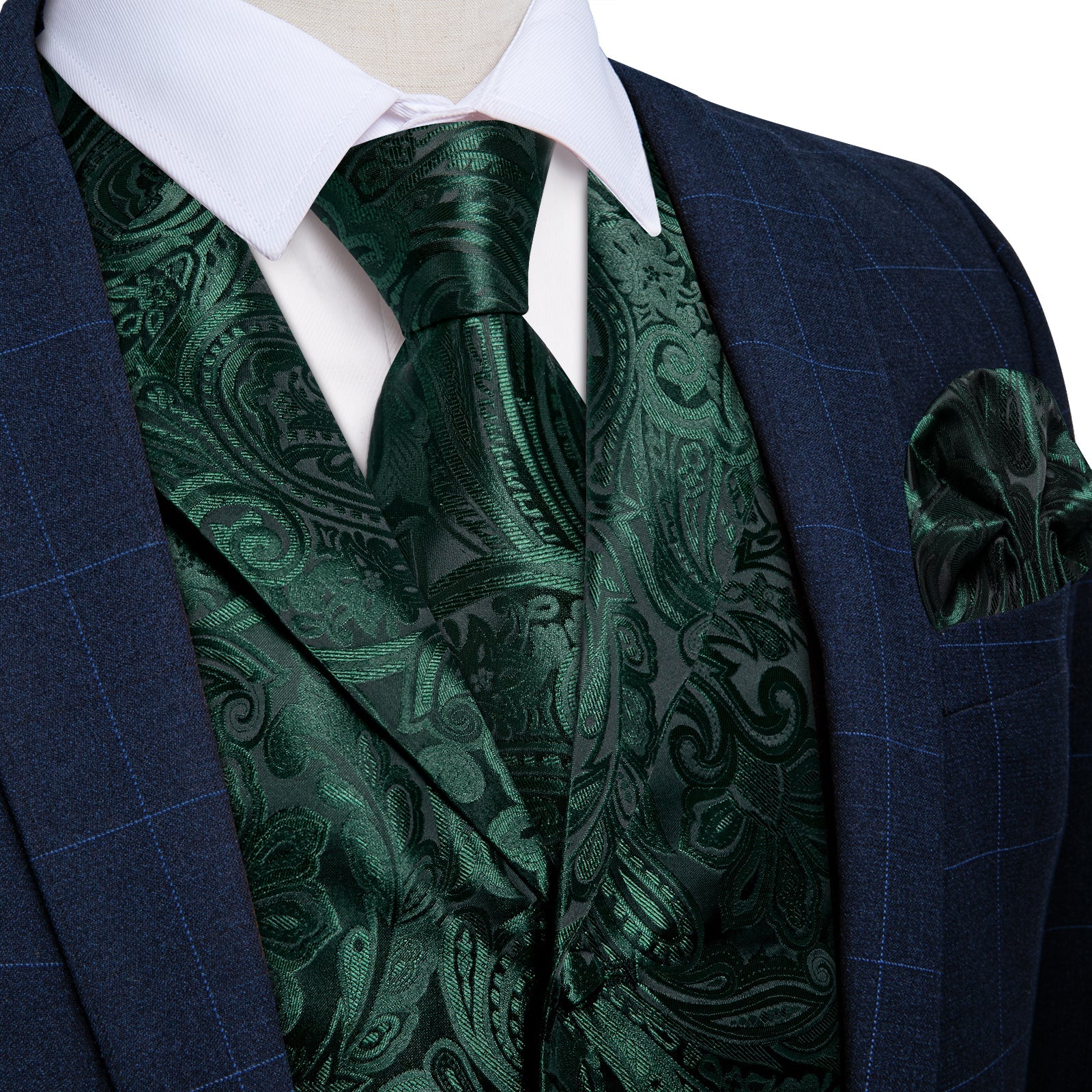 GentCrest Green Paisley Vest Set - Image 1