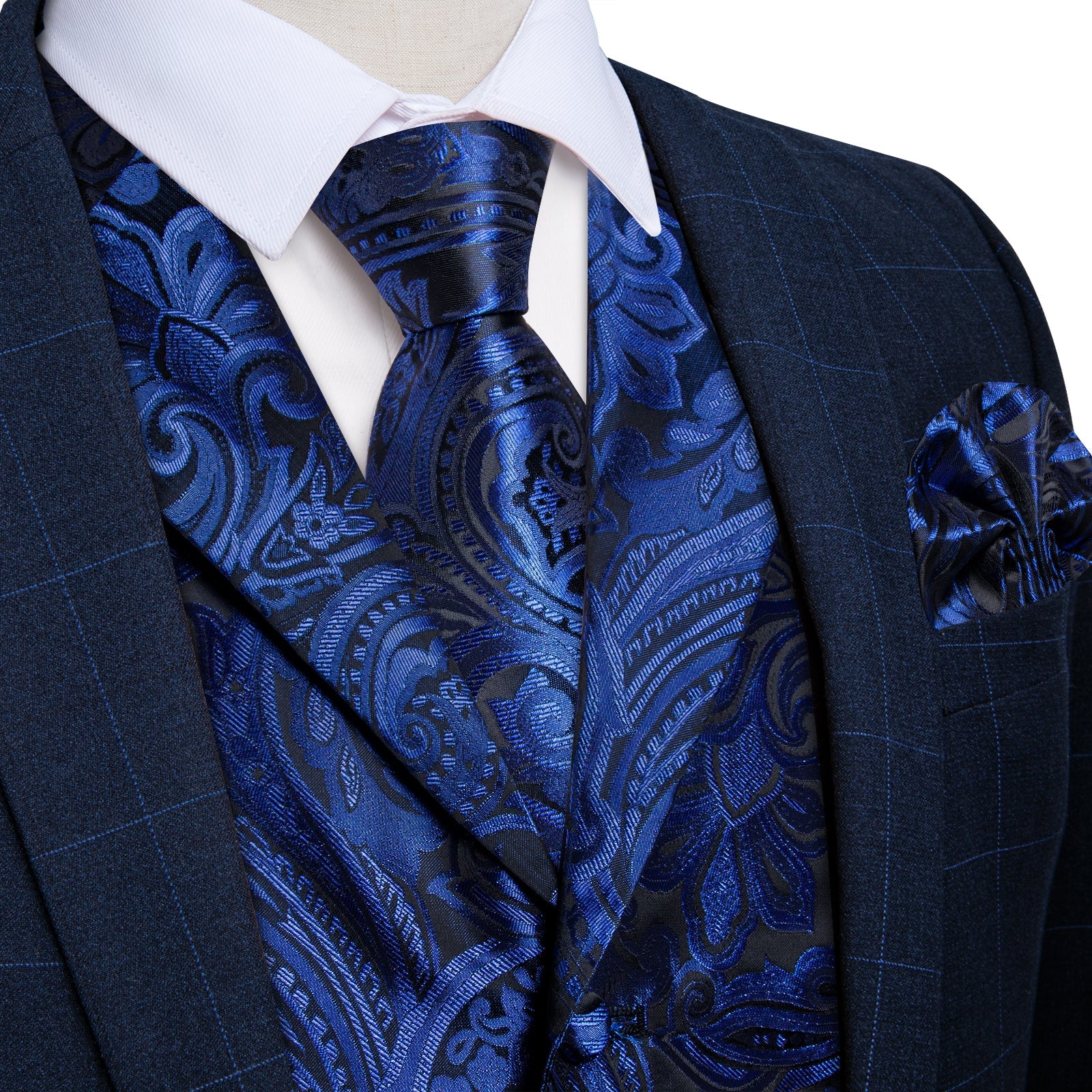 GentCrest Blue Paisley Vest Set - Image 1