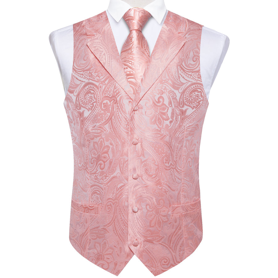 Baby Pink Paisley and Collar Set - 4 Piece Vest Set - GentCrest - View 3