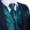 Teal Paisley Vest Set - GentCrest