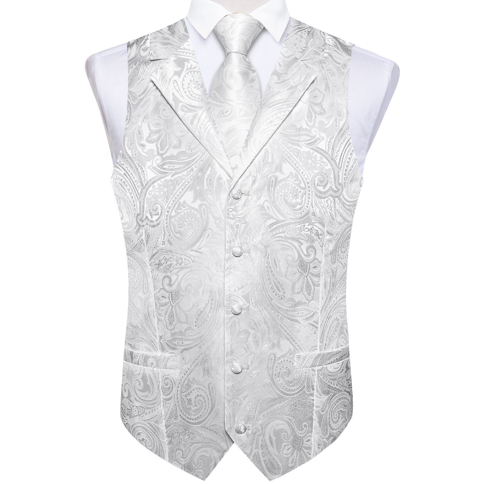 GentCrest White Paisley Vest Set - Image 6
