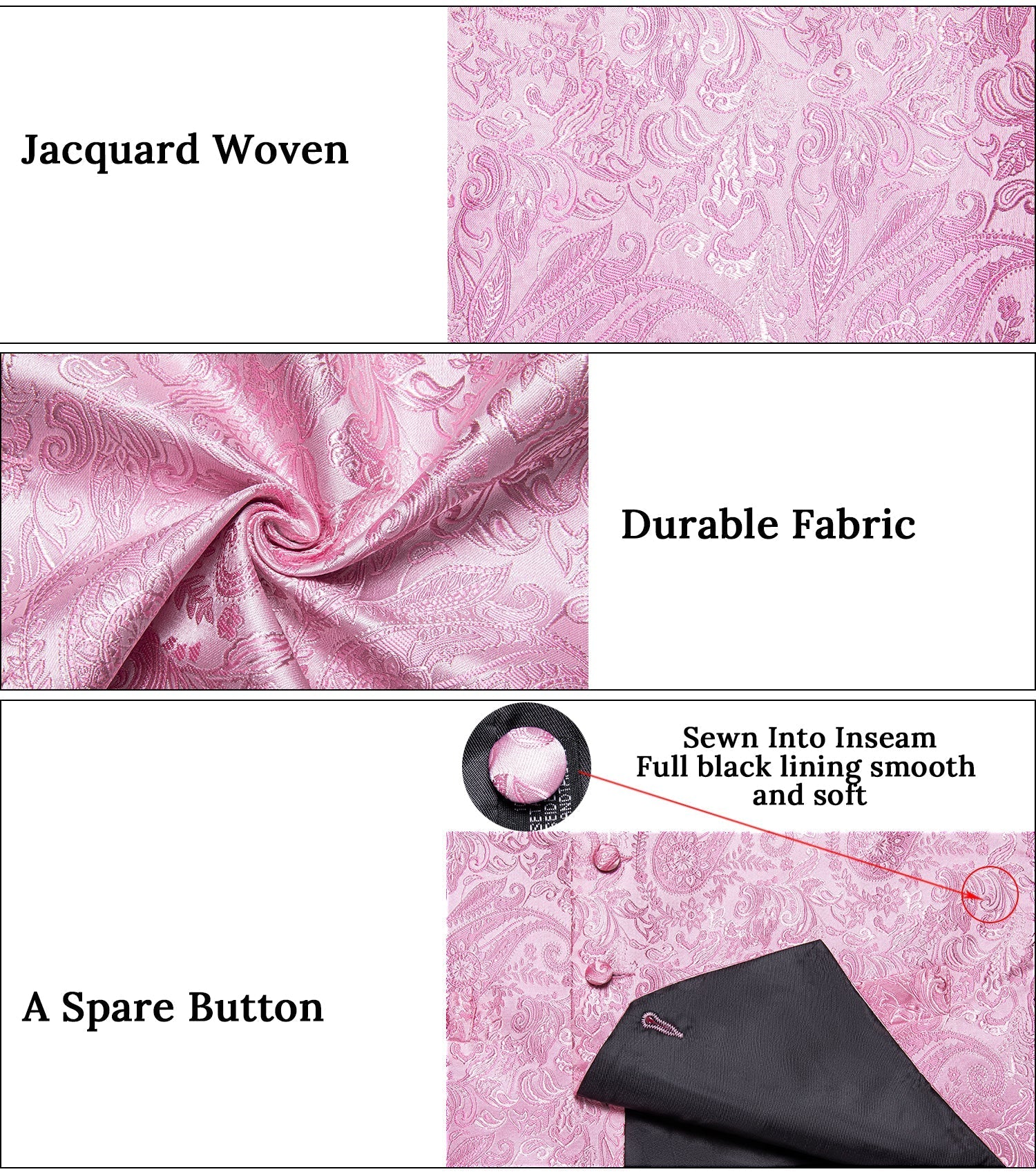GentCrest Pink Paisley Vest Set - Image 6