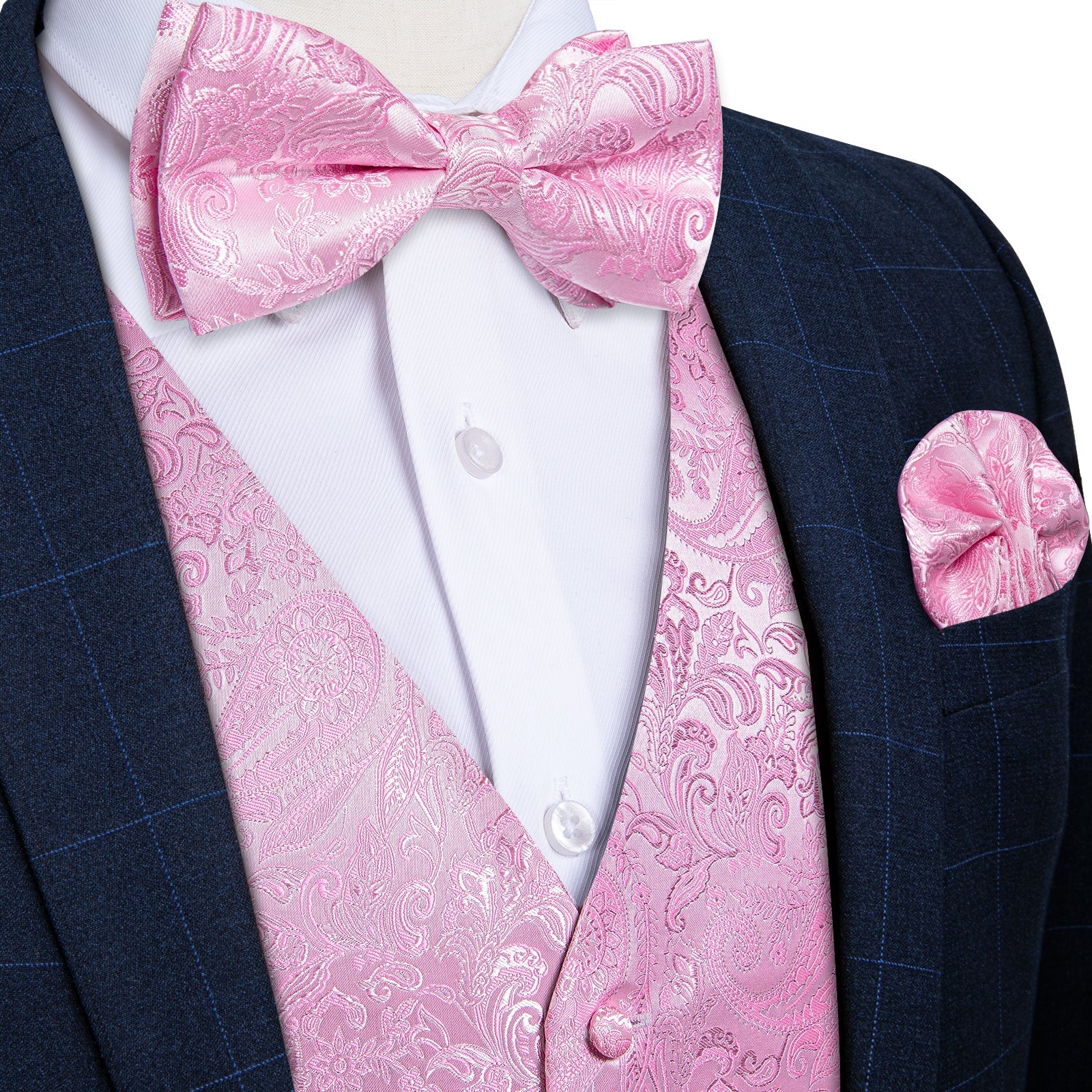 GentCrest Pink Paisley Vest Set - Image 1