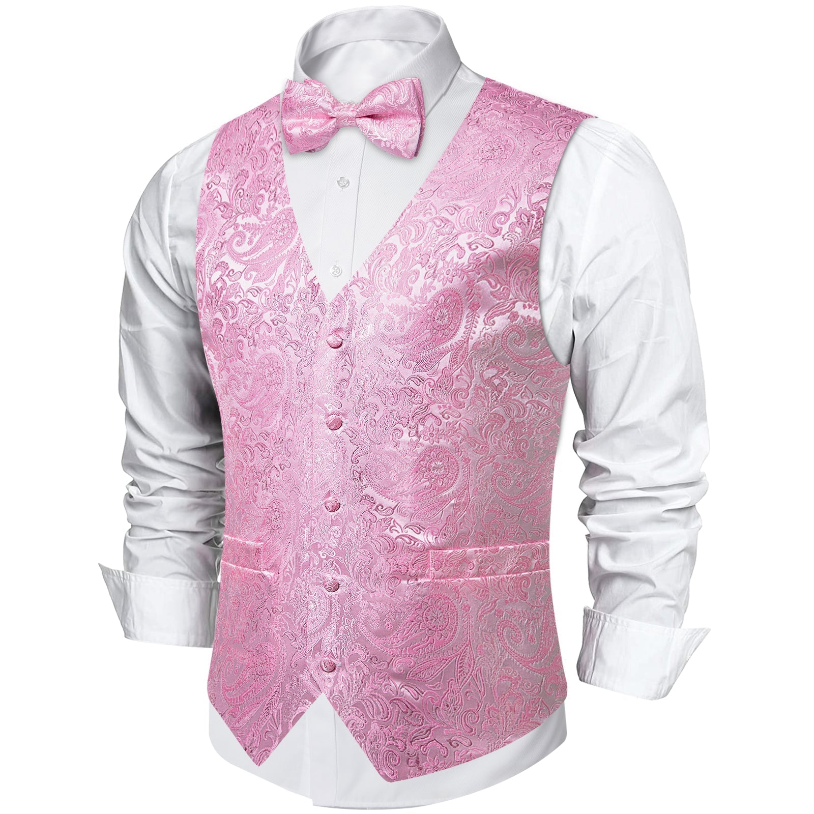 GentCrest Pink Paisley Vest Set - Image 4