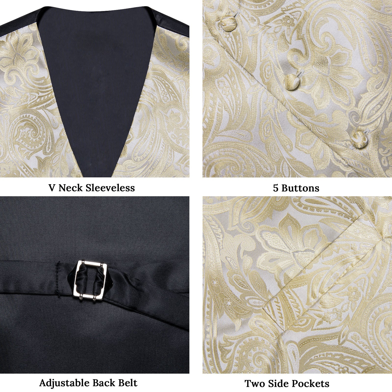 GentCrest Beige Paisley Vest Set - Image 5