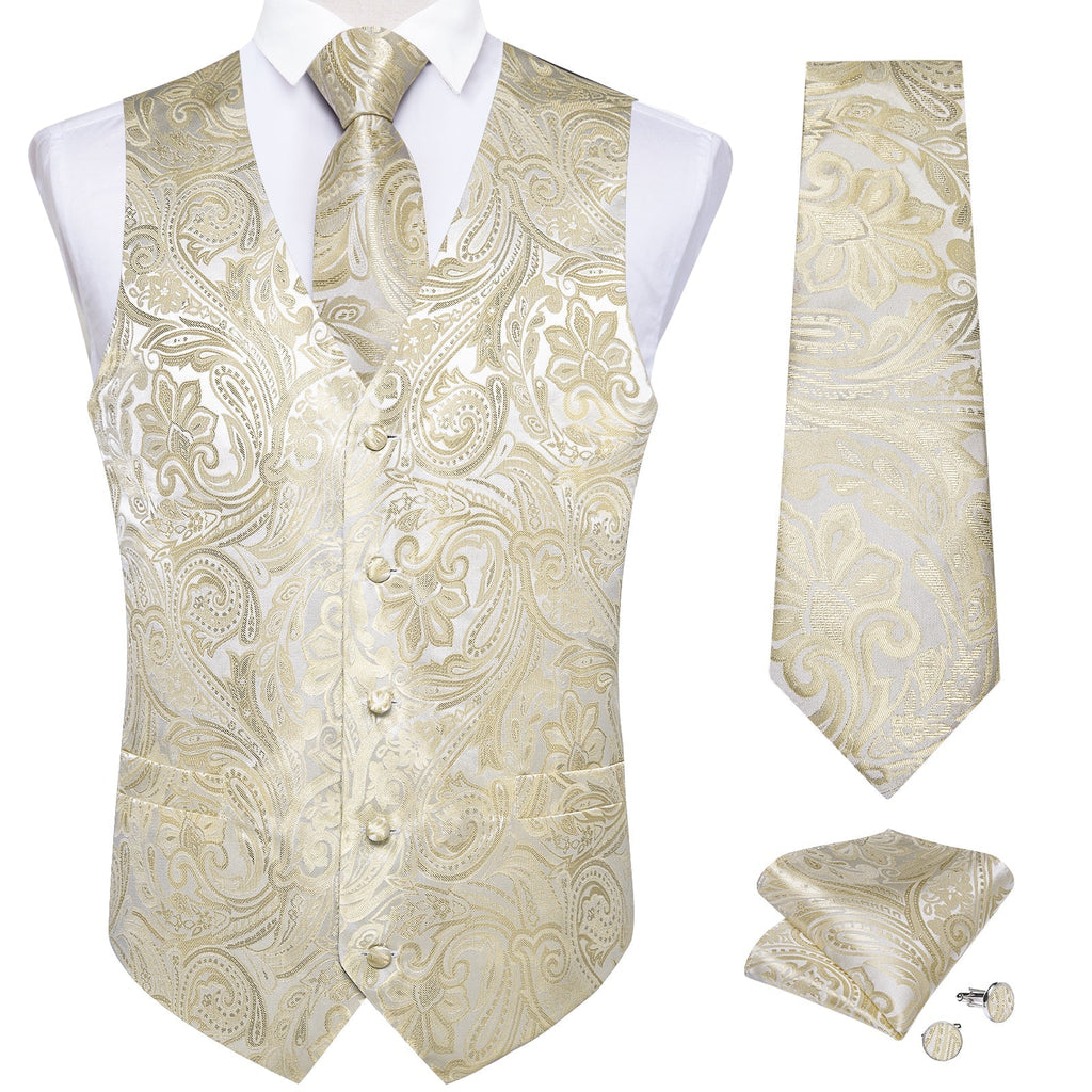 GentCrest Beige Paisley Vest Set - Image 2