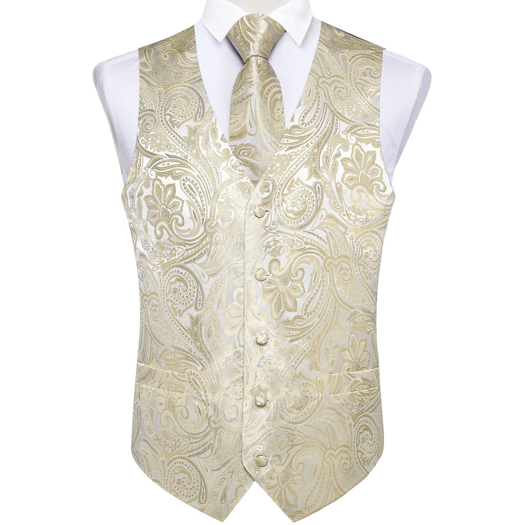 GentCrest Beige Paisley Vest Set - Image 4