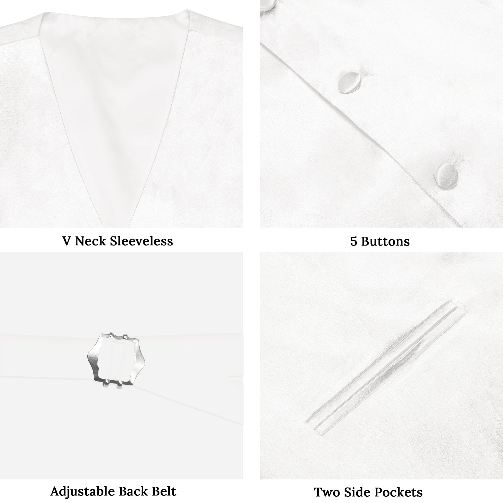 GentCrest White Solid Vest Set - Image 6