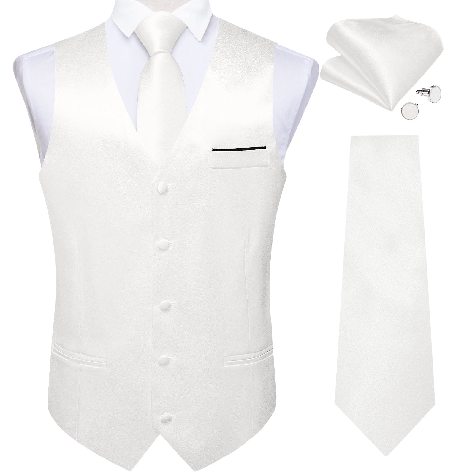 GentCrest White Solid Vest Set - Image 2