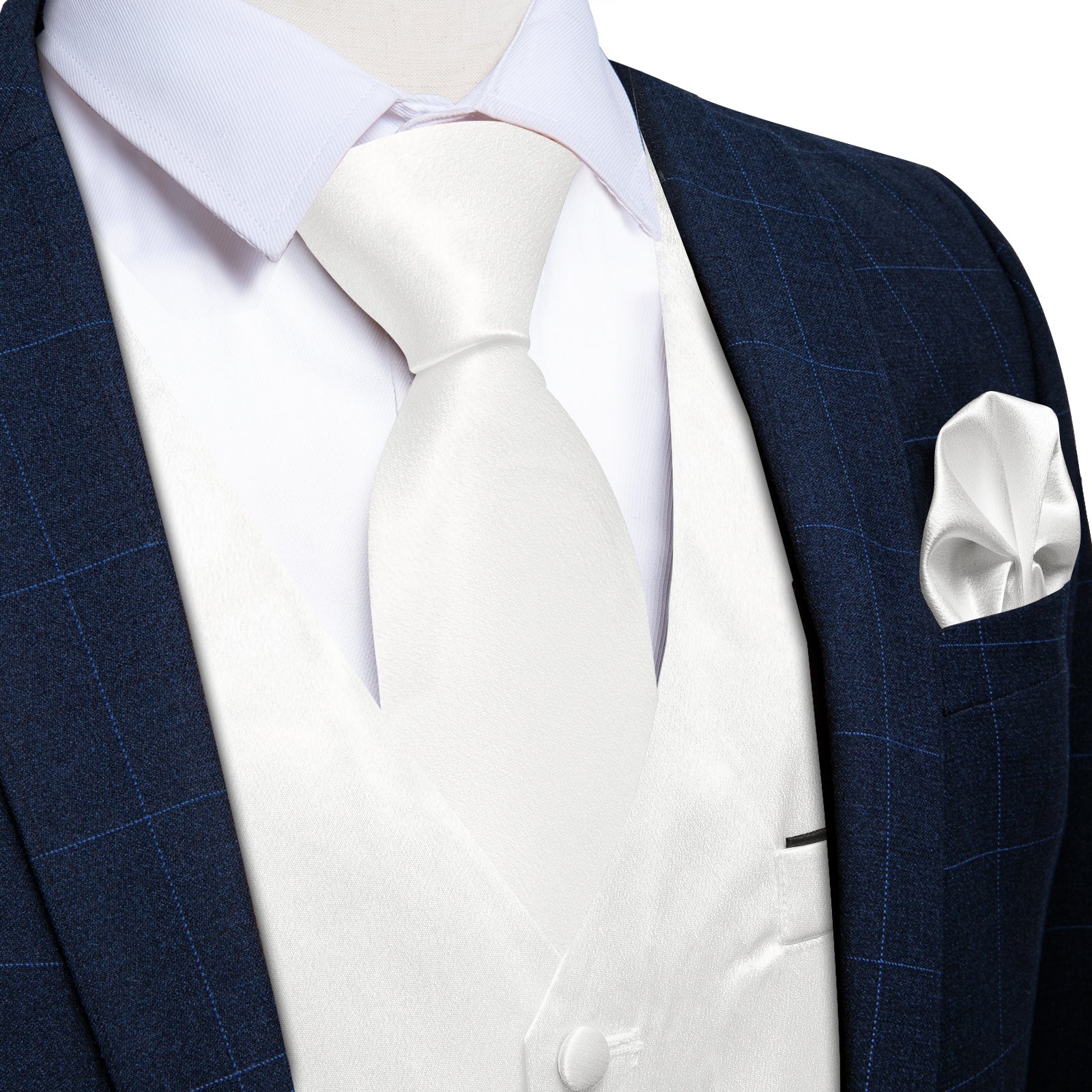 GentCrest White Solid Vest Set - Image 1