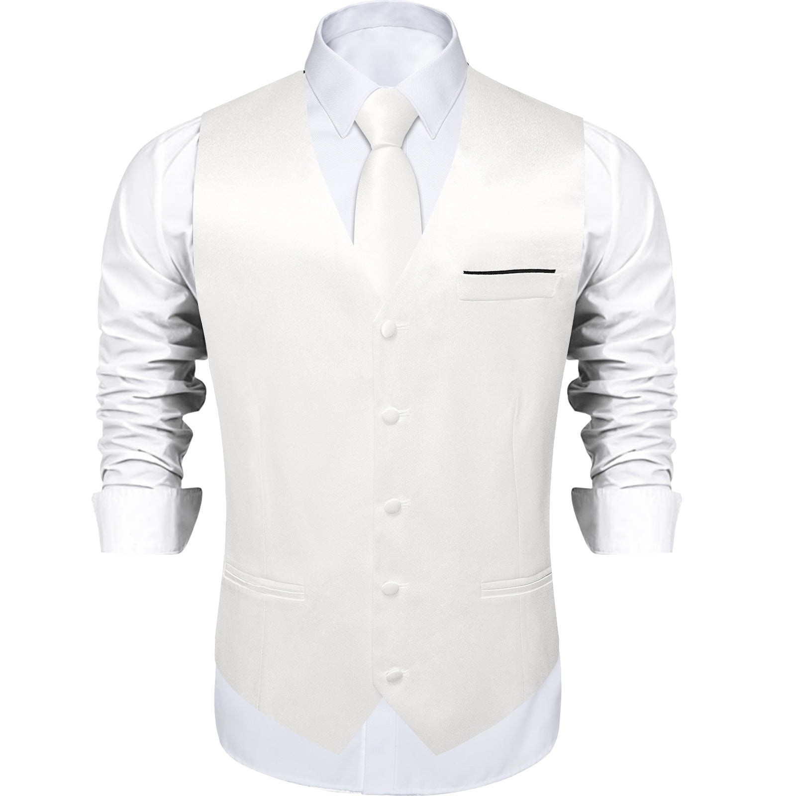 GentCrest White Solid Vest Set - Image 3