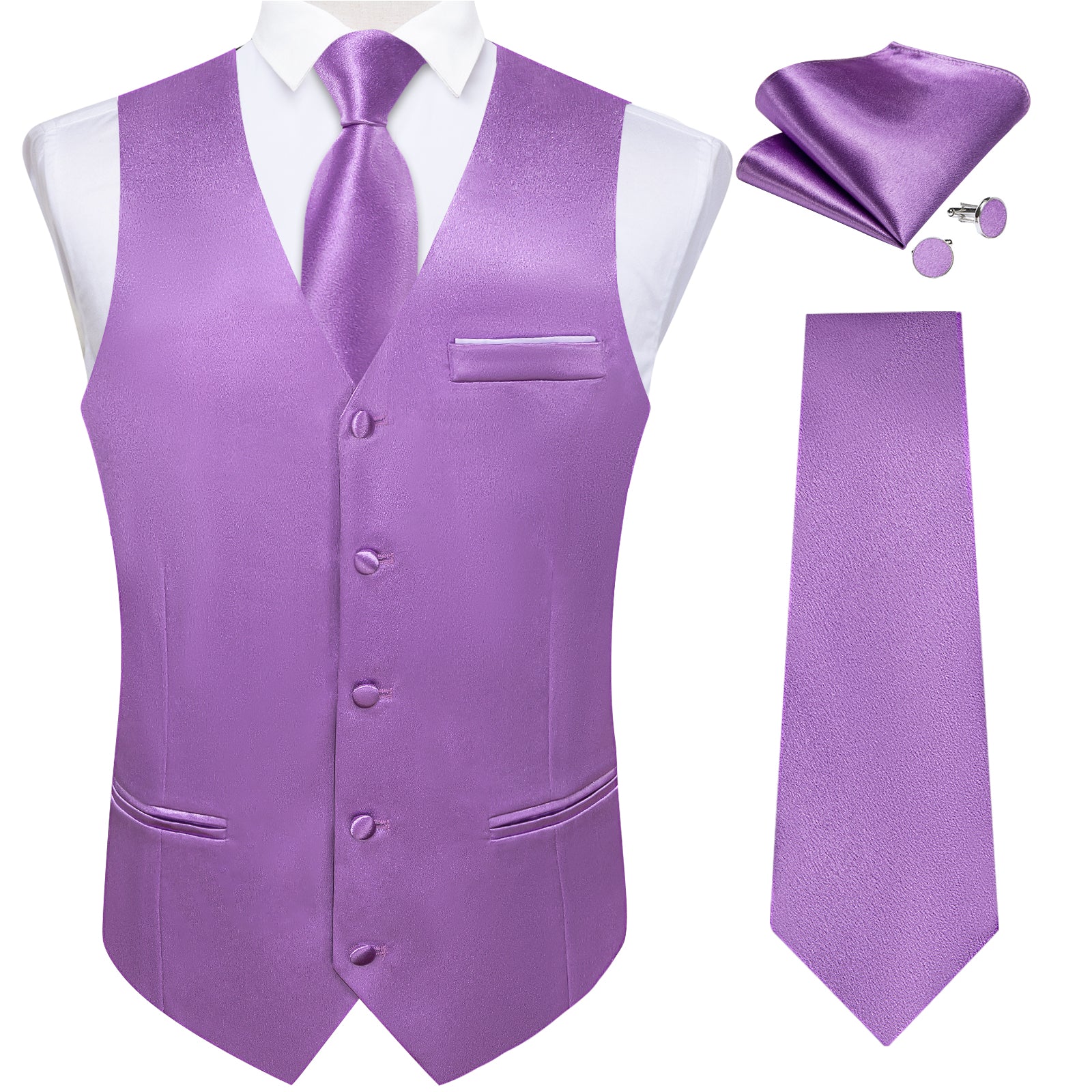 GentCrest Purple Solid Vest Set - Image 1