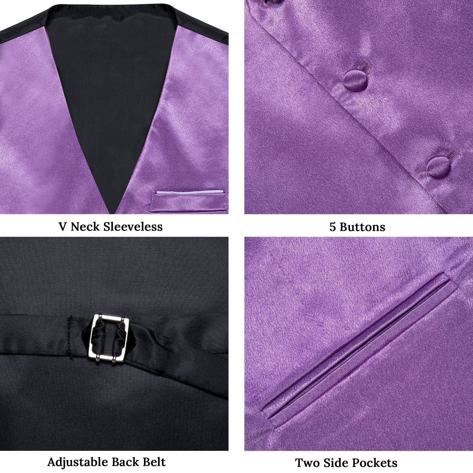GentCrest Purple Solid Vest Set - Image 6
