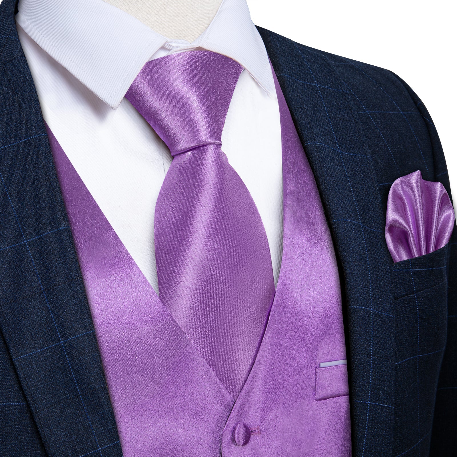 GentCrest Purple Solid Vest Set - Image 7