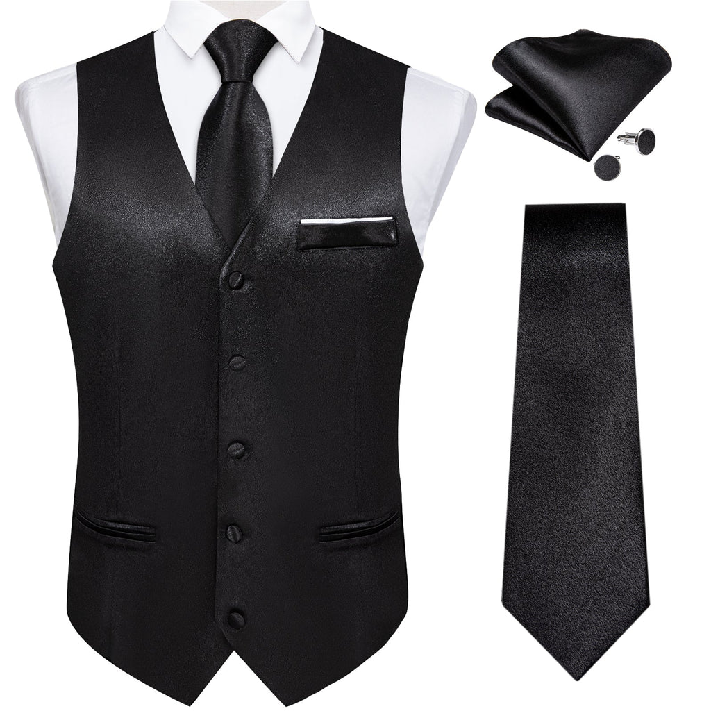GentCrest Black Solid Vest Set - Image 1