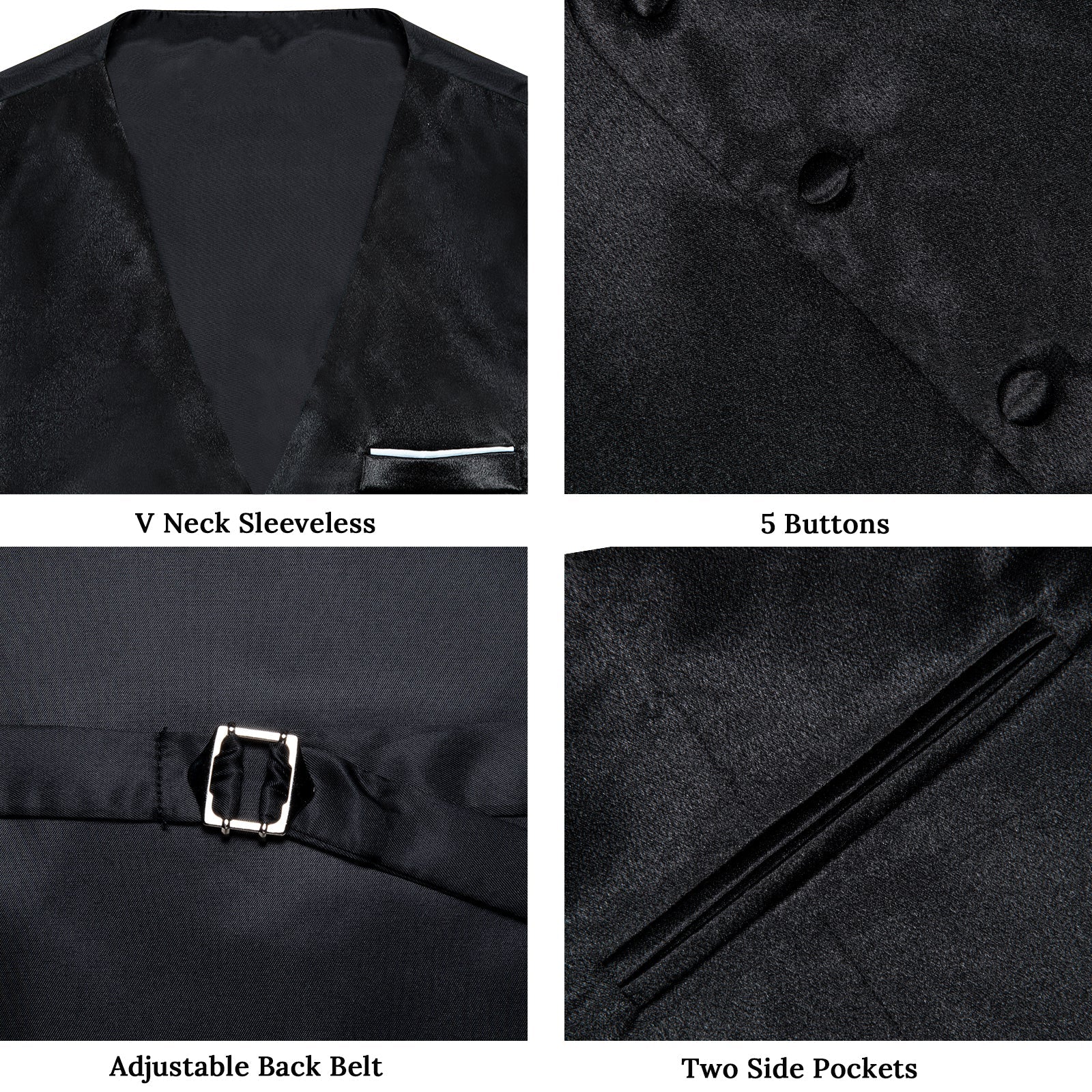 GentCrest Black Solid Vest Set - Image 6