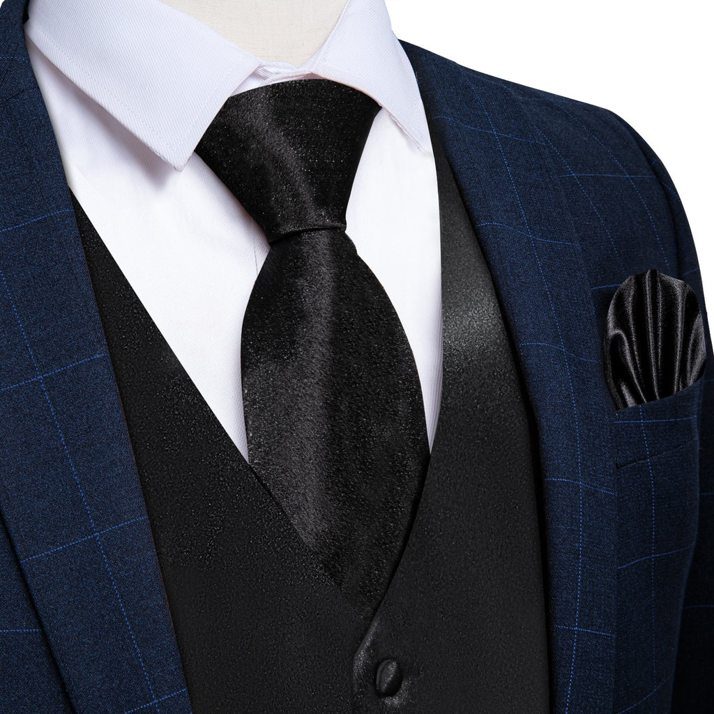 GentCrest Black Solid Vest Set - Image 1