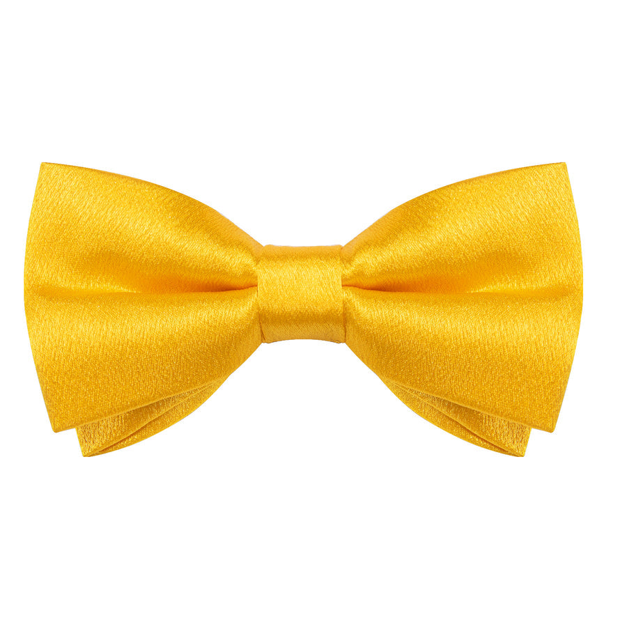 Brilliant Yellow Shimmer Silk Bowtie Vest Set - GentCrest - View 3