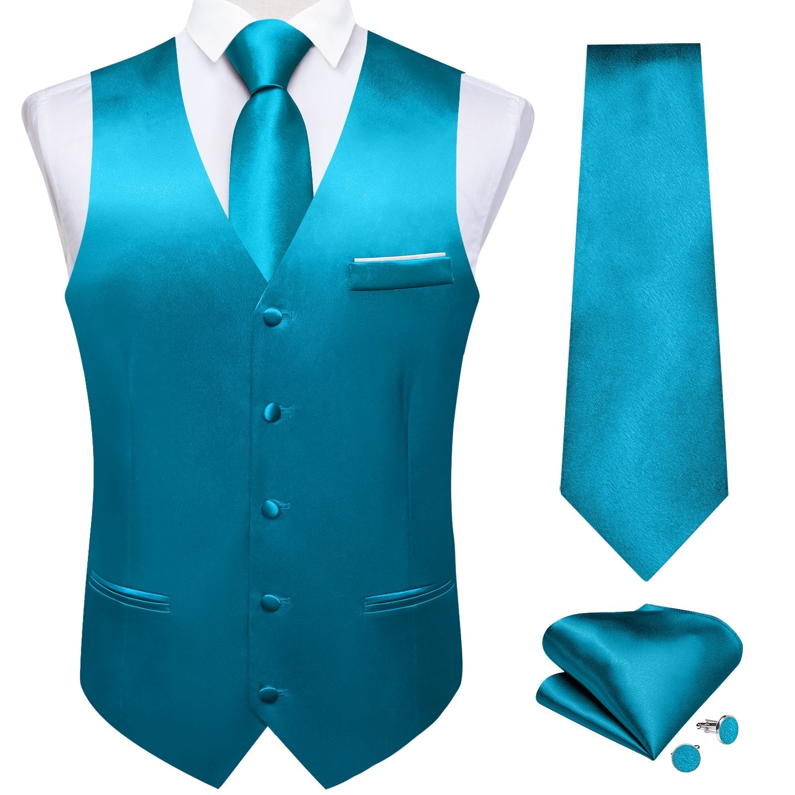 GentCrest Blue Solid Vest Set - Image 2