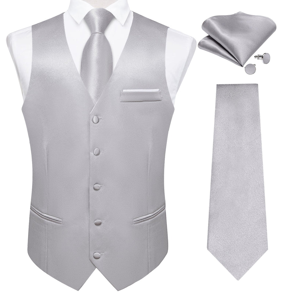 GentCrest Silver Solid Vest Set - Image 1